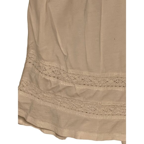 Cupio Embroidered Boho Top With Floral Design Size XL White Peasant Short Sleeve - Picture 7 of 16